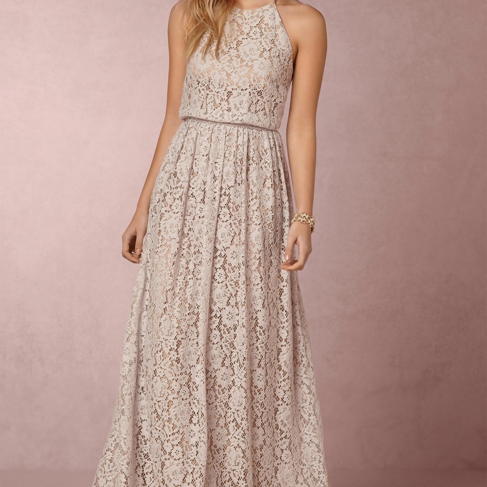 BHLDN Alana Dress - Size 6 - Platinum